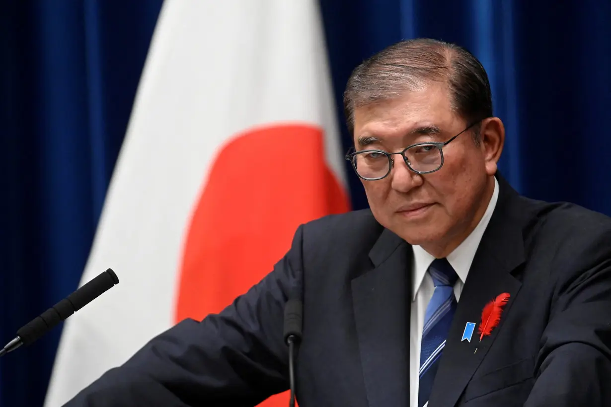 Japanese PM Shigeru Ishiba holds a press conference in Tokyo