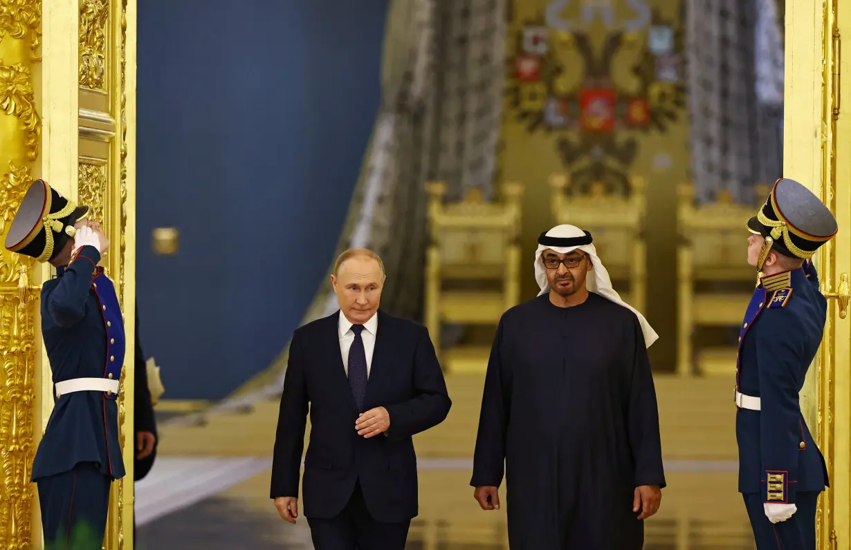 Russia's President Vladimir Putin meets with United Arab Emirates' President Sheikh Mohamed bin Zayed Al Nahyan in Moscow