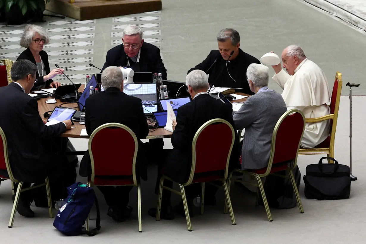 Pope Francis attends a meeting of the General Congregation of Synod of Bishops