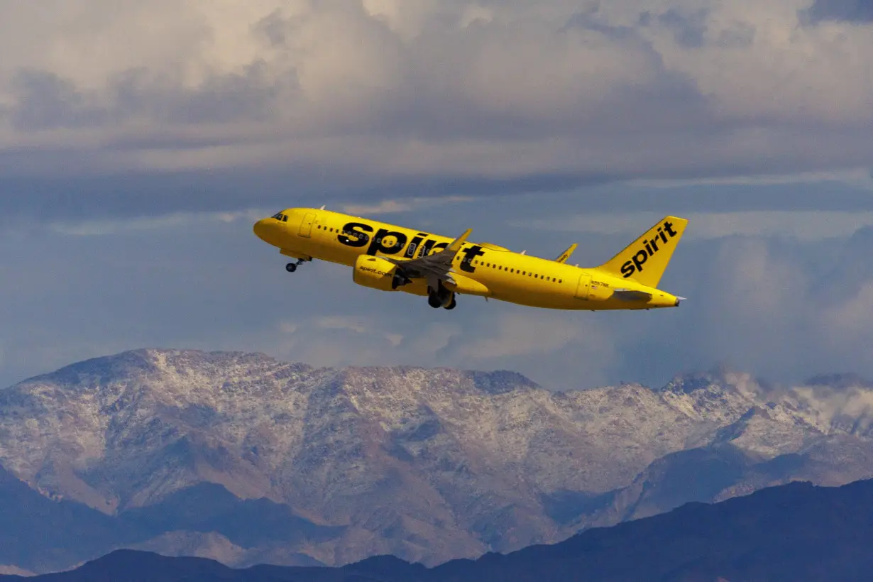 FILE PHOTO: Spirit Airlines commercial airlines takes off from Las Vegas