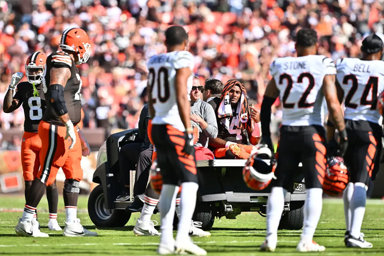 An emotional Watson was carted off the field on October 20.