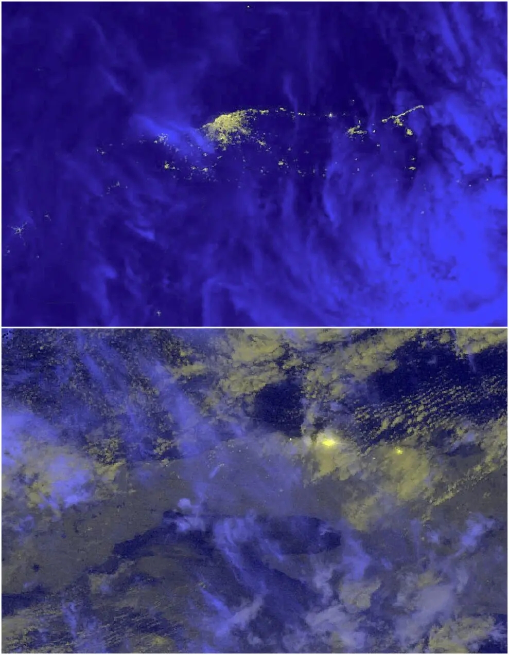 Satellite images of Havana before and after blackout