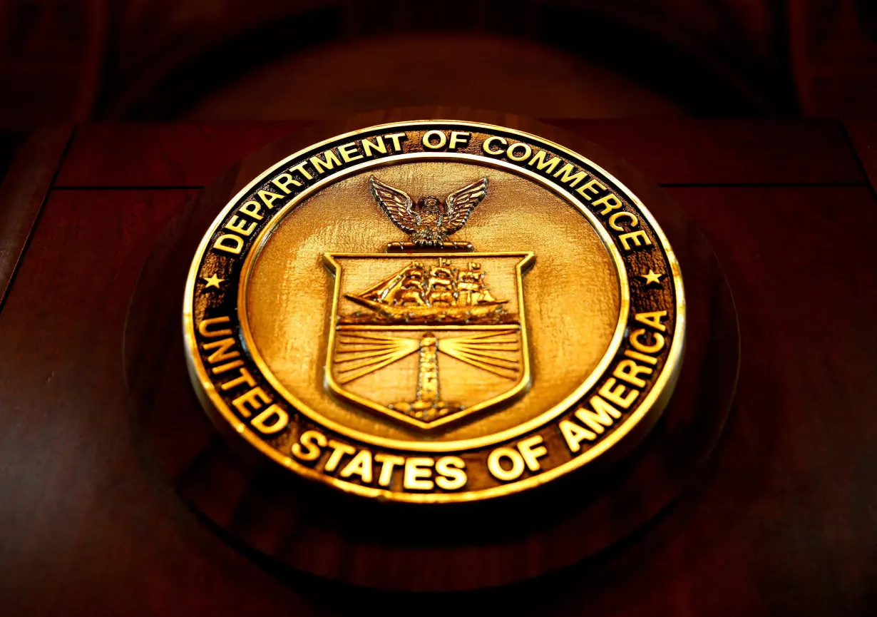 FILE PHOTO: The seal of the Department of Commerce is pictured in Washington