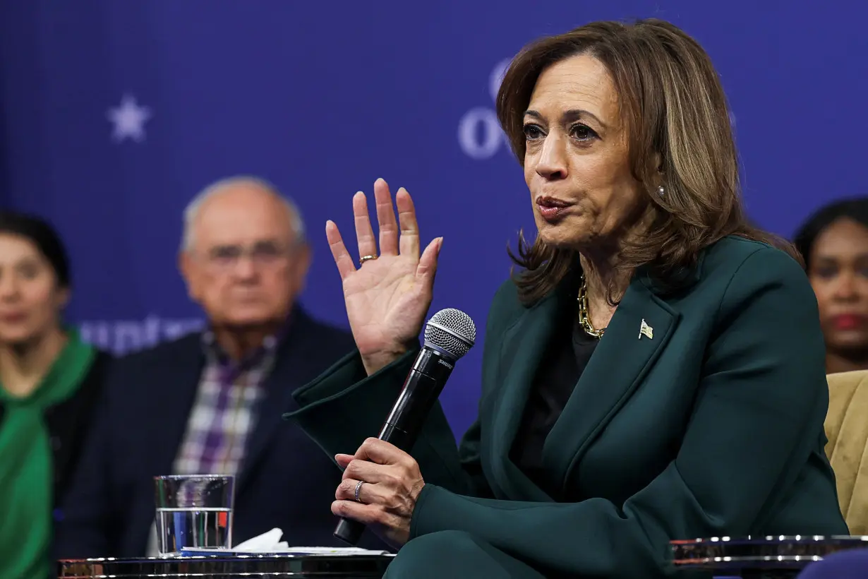 Democratic presidential nominee U.S. Vice President Harris holds a town hall in Malvern