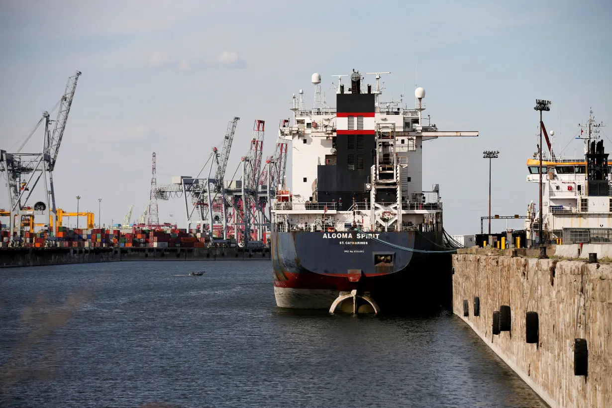 FILE PHOTO: A cargo ship in the Port of Montreal