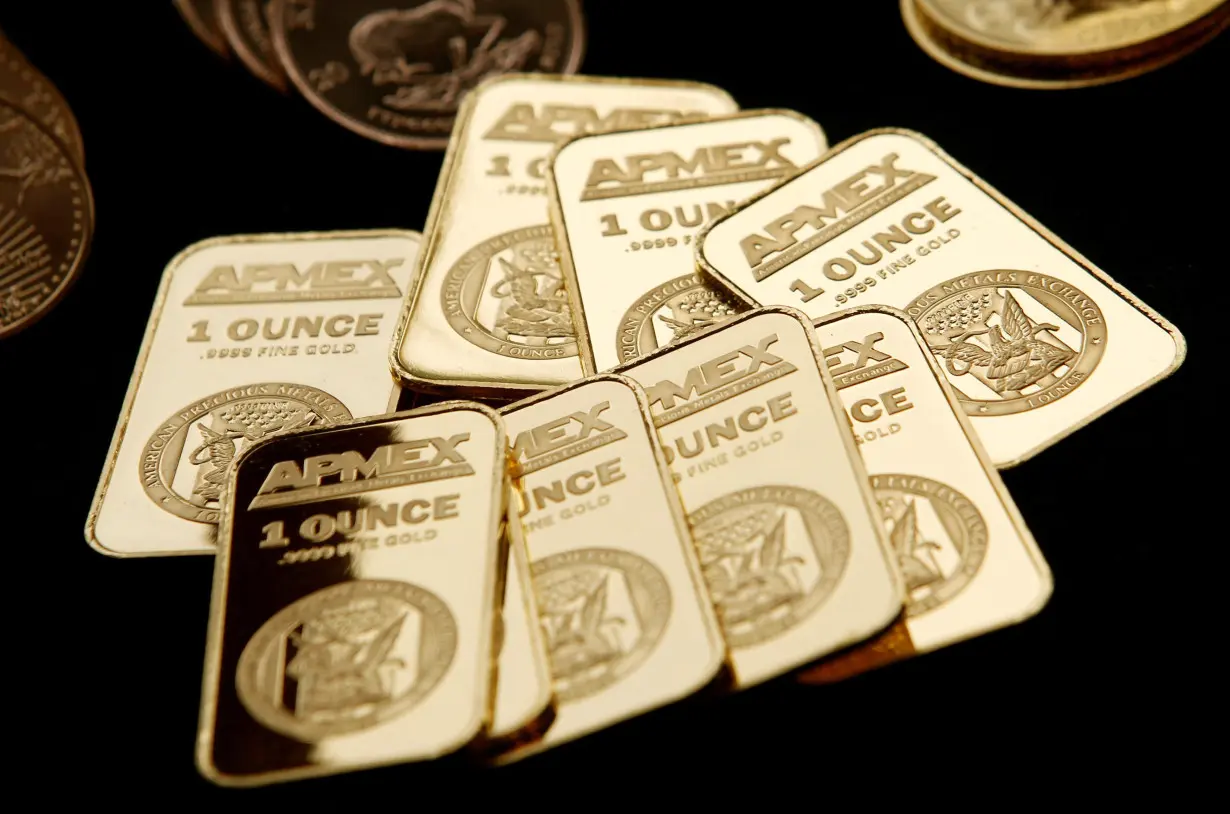 FILE PHOTO: Gold Bullion from the American Precious Metals Exchange (APMEX) is seen in this picture taken in New York