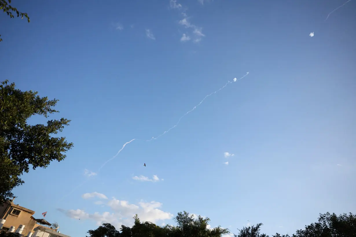 Israel's Iron Dome anti-missile system operates to intercept rockets launched from Lebanon towards Israel, amid cross-border hostilities between Hezbollah and Israel, in Tel Aviv