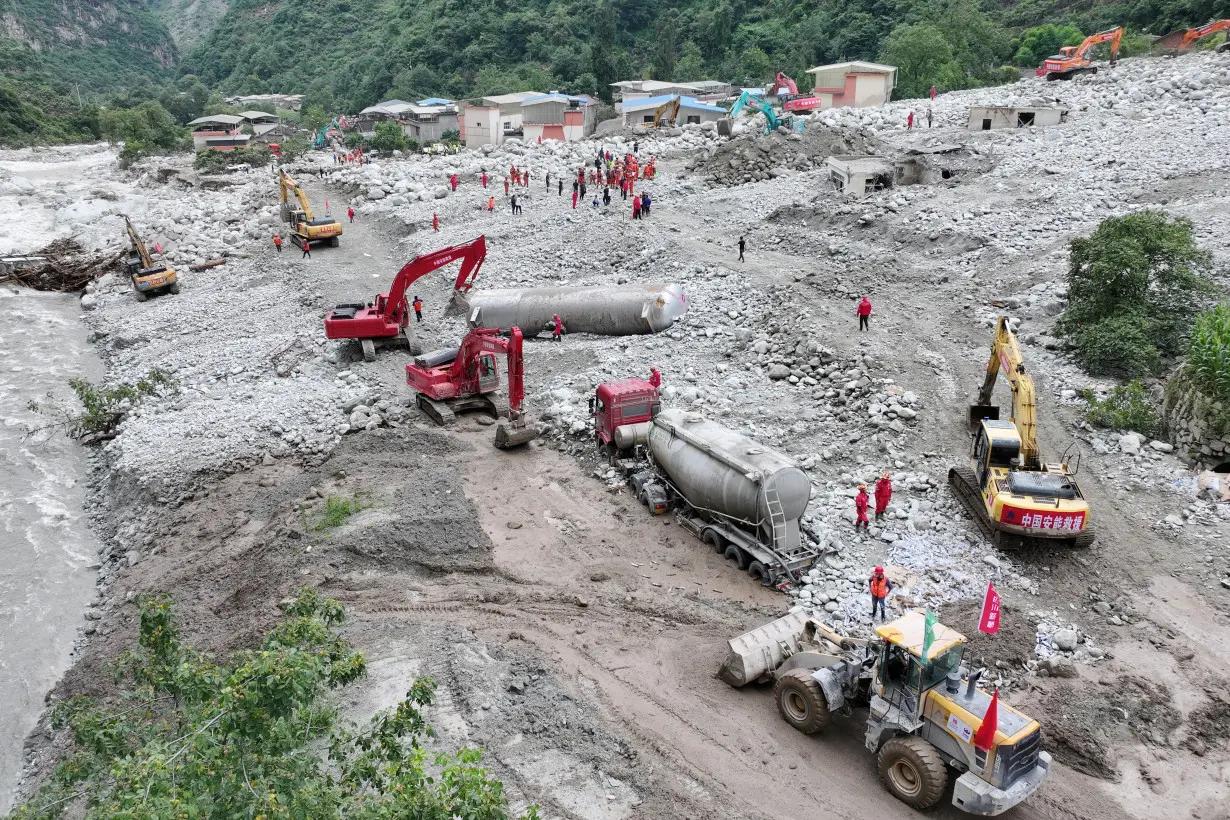 Flash flood and landslide in Kangding, Sichuan province