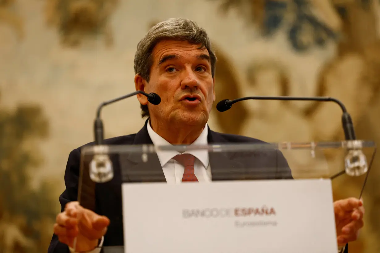 Escriva, new Governor of the Bank of Spain, delivers his first speech at the Bank of Spain headquarters in Madrid