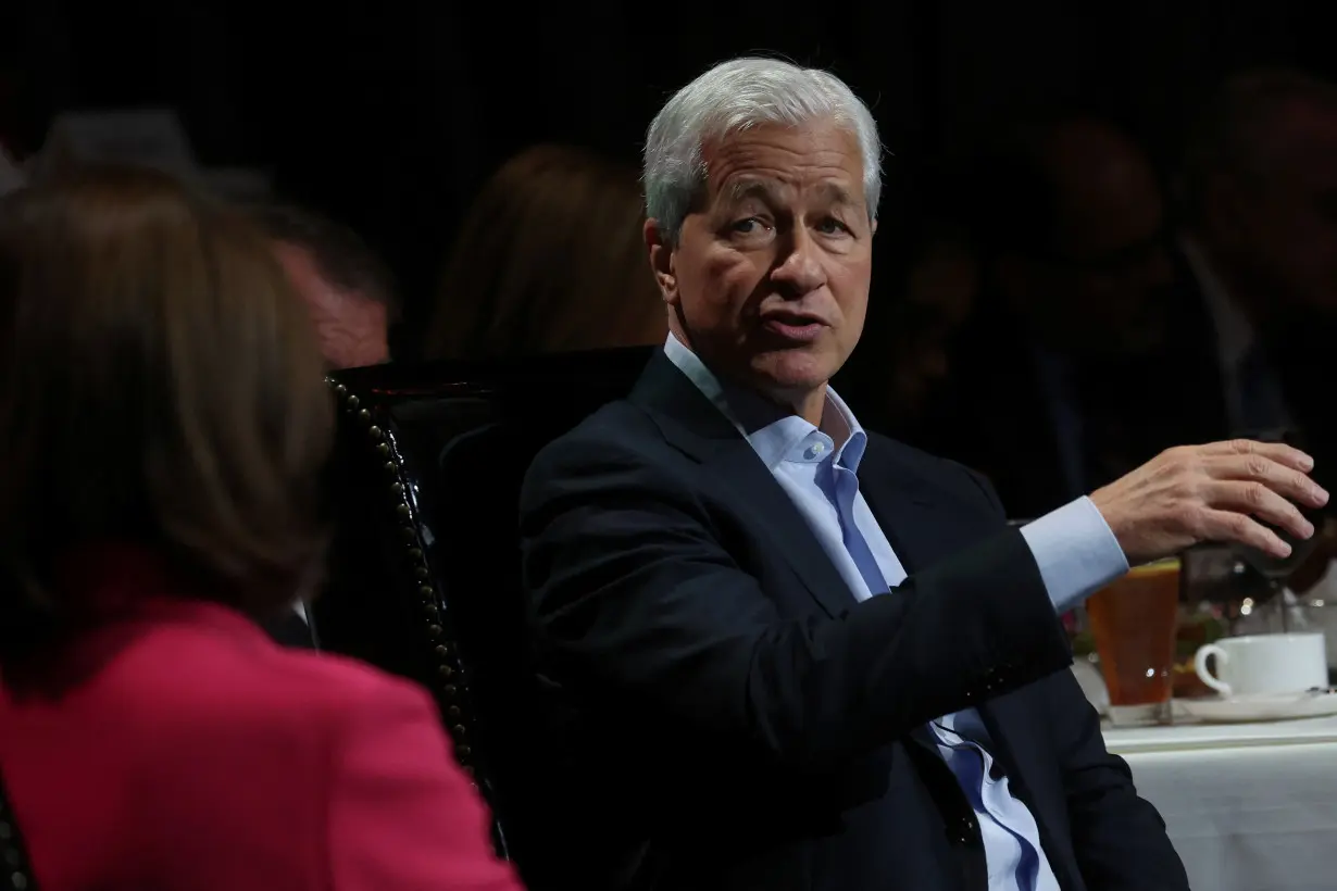 FILE PHOTO: Jamie Dimon (CEO) of JPMorgan Chase & Co. speaks to the Economic Club of New York