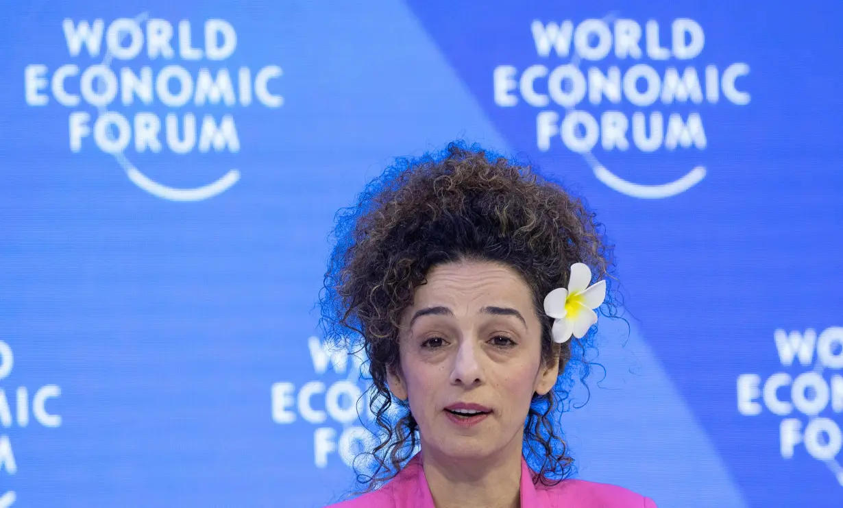 FILE PHOTO: Journalist and Activist Alinejad attends a session during the World Economic Forum in Davos