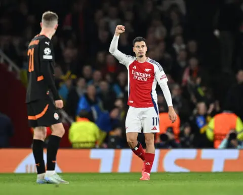 Arsenal bounces back from shock defeat with hard-fought Champions League win over Shakhtar Donetsk