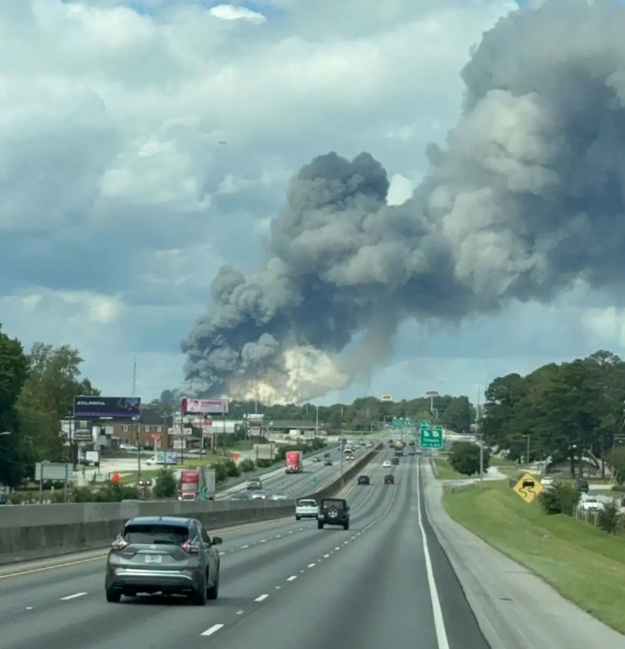 Residents in several Georgia counties reported smelling chlorine in the air after the chemical plant fire in Conyers, about 25 miles east of Atlanta.