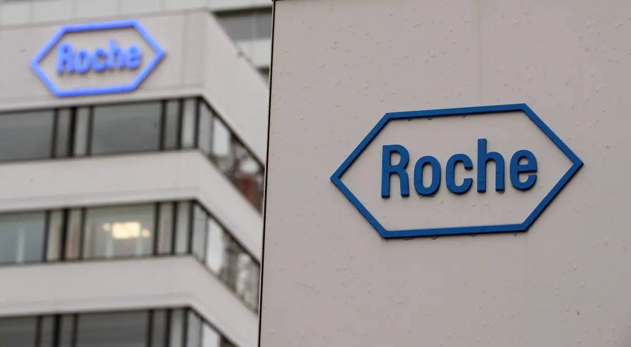 Logo of Swiss drugmaker Roche is seen at its headquarters in Basel