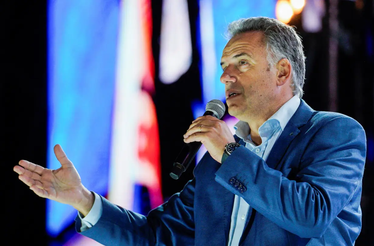 Uruguay's centre-left presidential candidate Orsi from the Broad Front coalition attends his closing campaign rally, in Montevideo