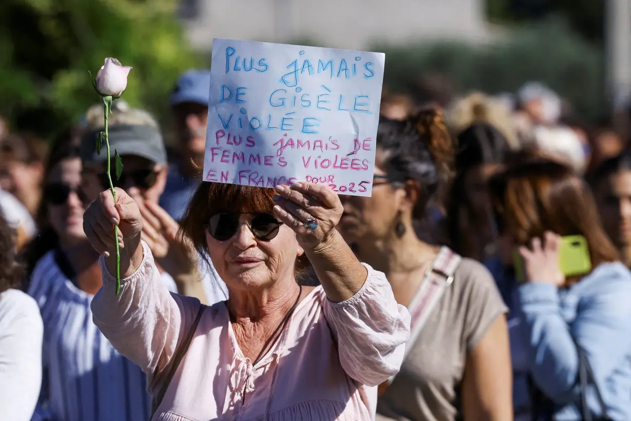 FILE PHOTO: Silent march to support Gisele Pelicot and other female victims of violence in Mazan