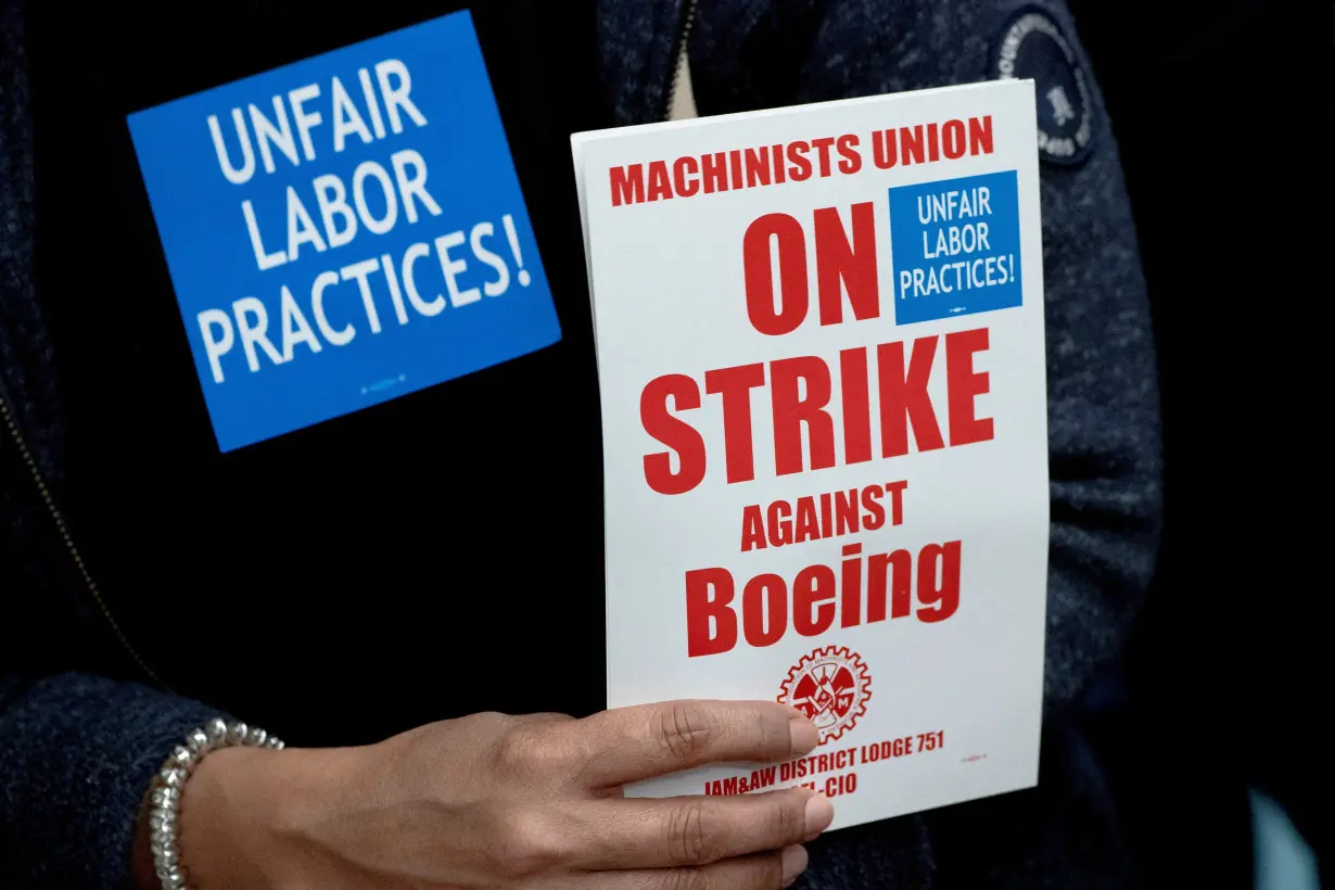 FILE PHOTO: Boeing workers rally during ongoing strike in Seattle