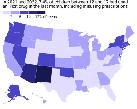 How teen drug use compares by state