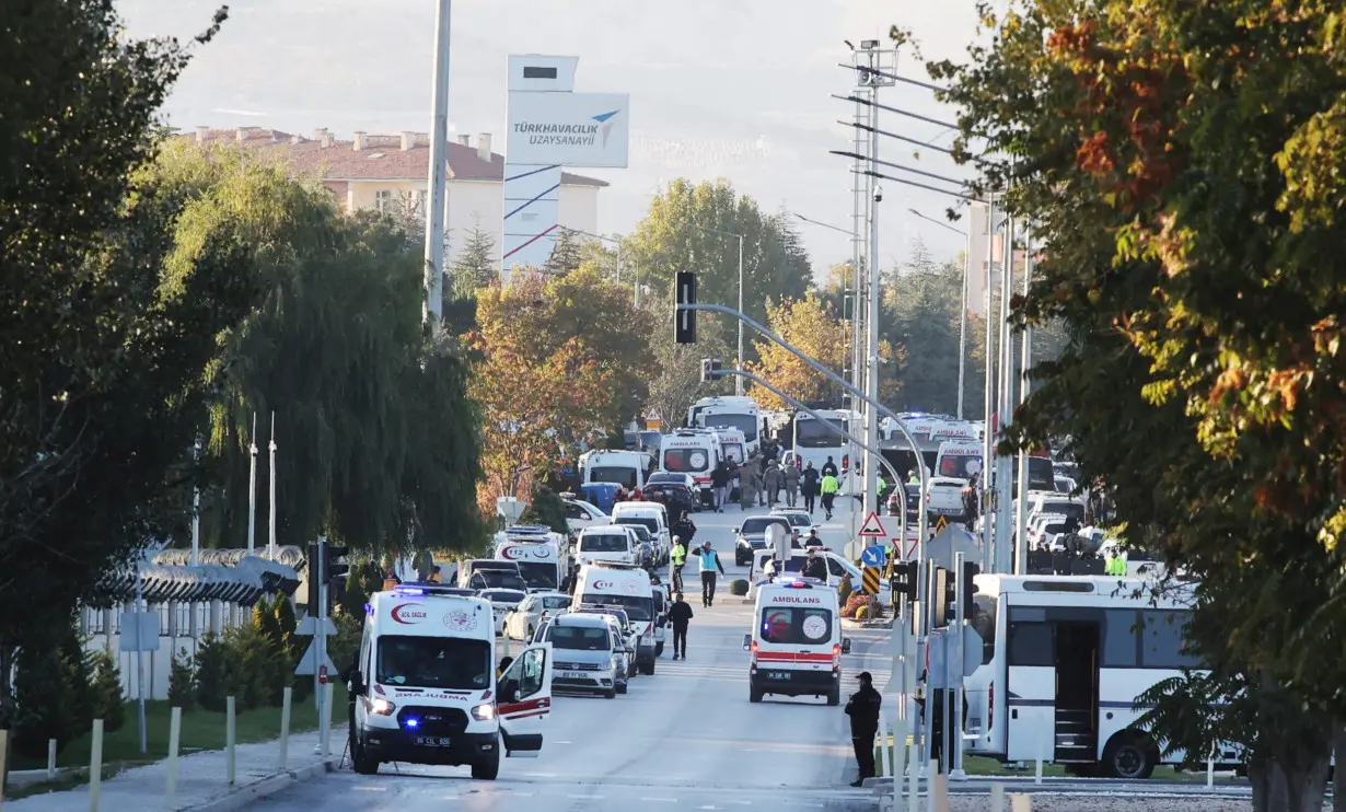 A general view of the entrance of the headquarters of Turkey's aviation company TUSAS in Ankara