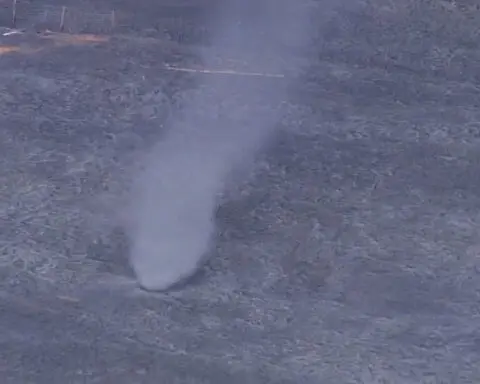 'Ash tornado' caught on camera while crews battled large grass fire in Oklahoma