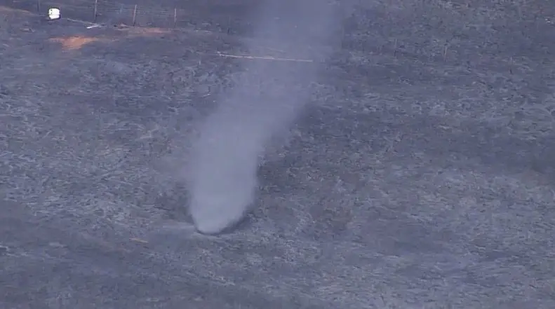 'Ash tornado' caught on camera while crews battled large grass fire in Oklahoma