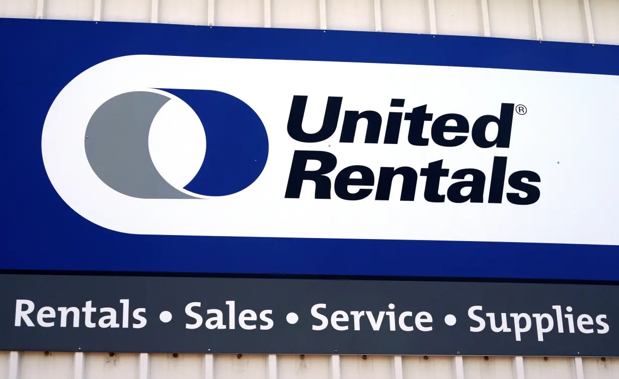 The sign outside of the United Rentals store in Denver