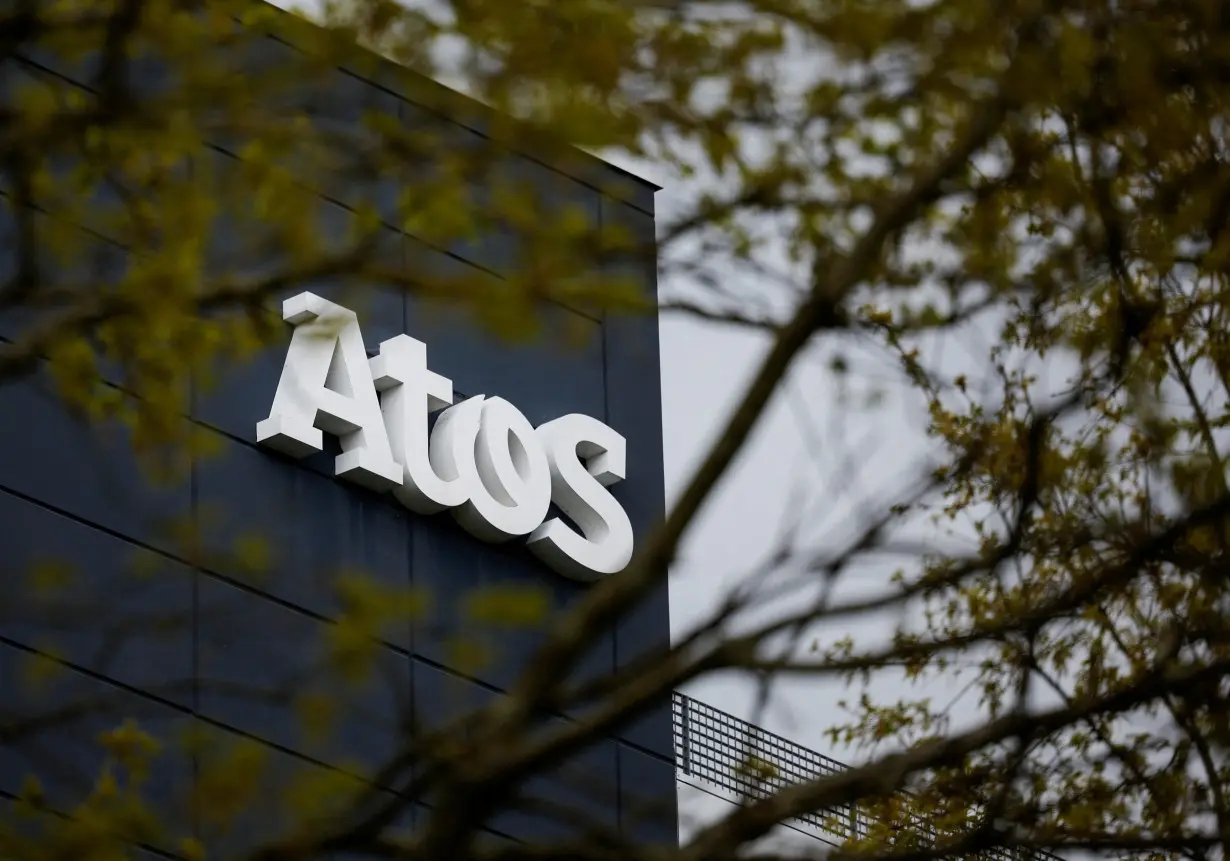 FILE PHOTO: Logo of French IT consulting firm Atos in Nantes