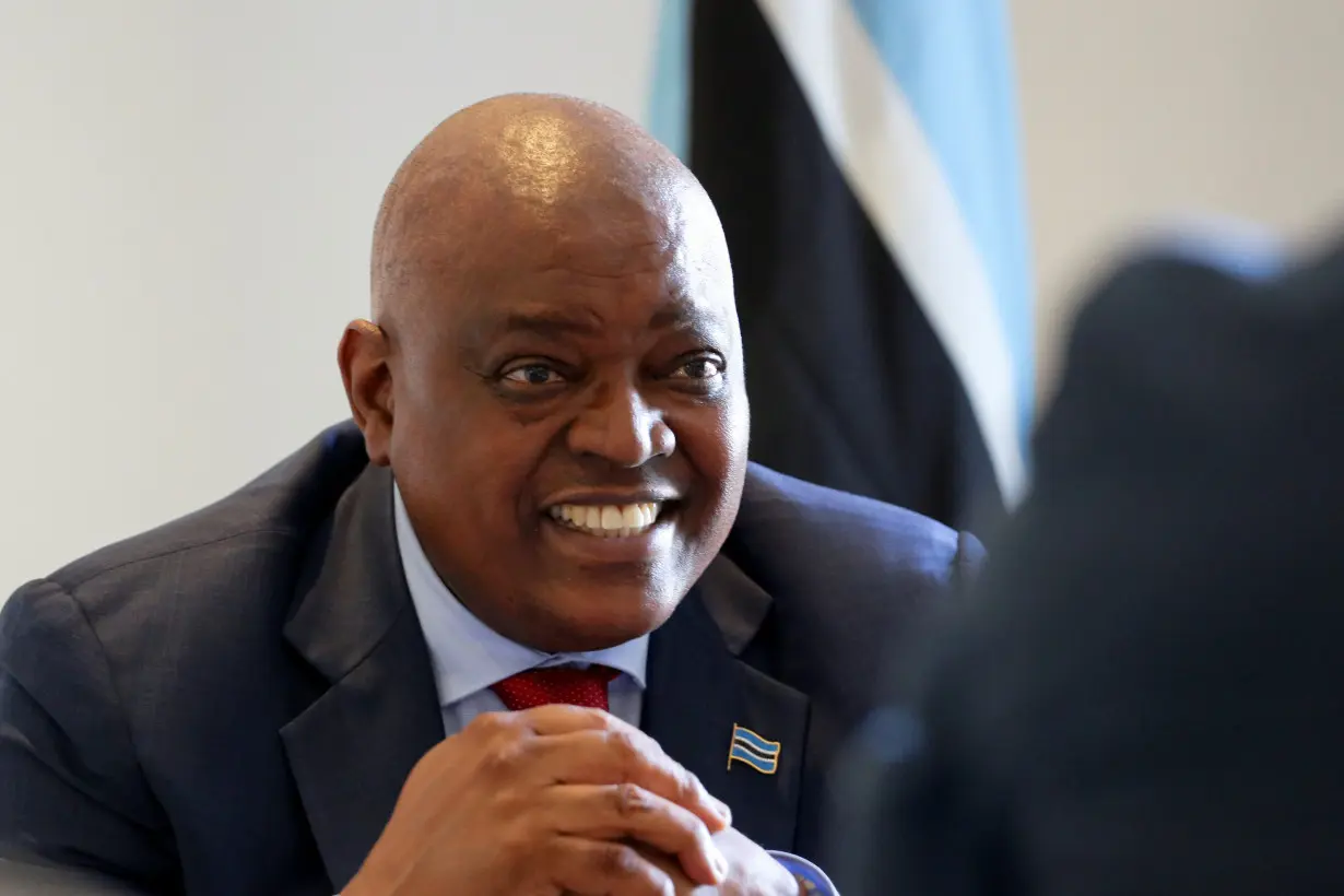 Botswana President Masisi speaks to Reuters in Cape Town