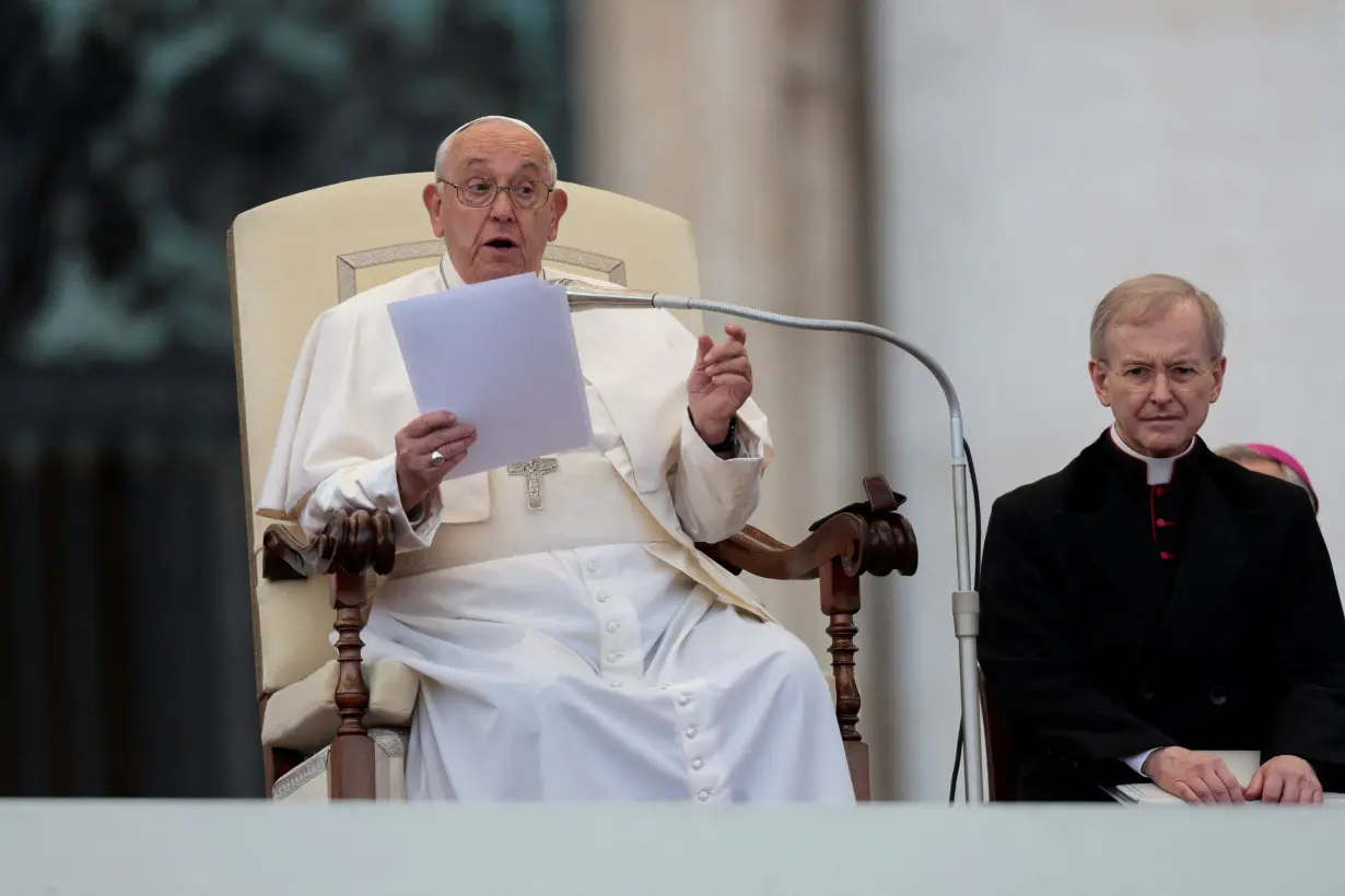 Pope Francis holds the weekly general audience