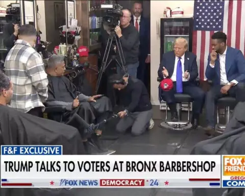 Trump tells group of men in Bronx barbershop 'we were born the same way'