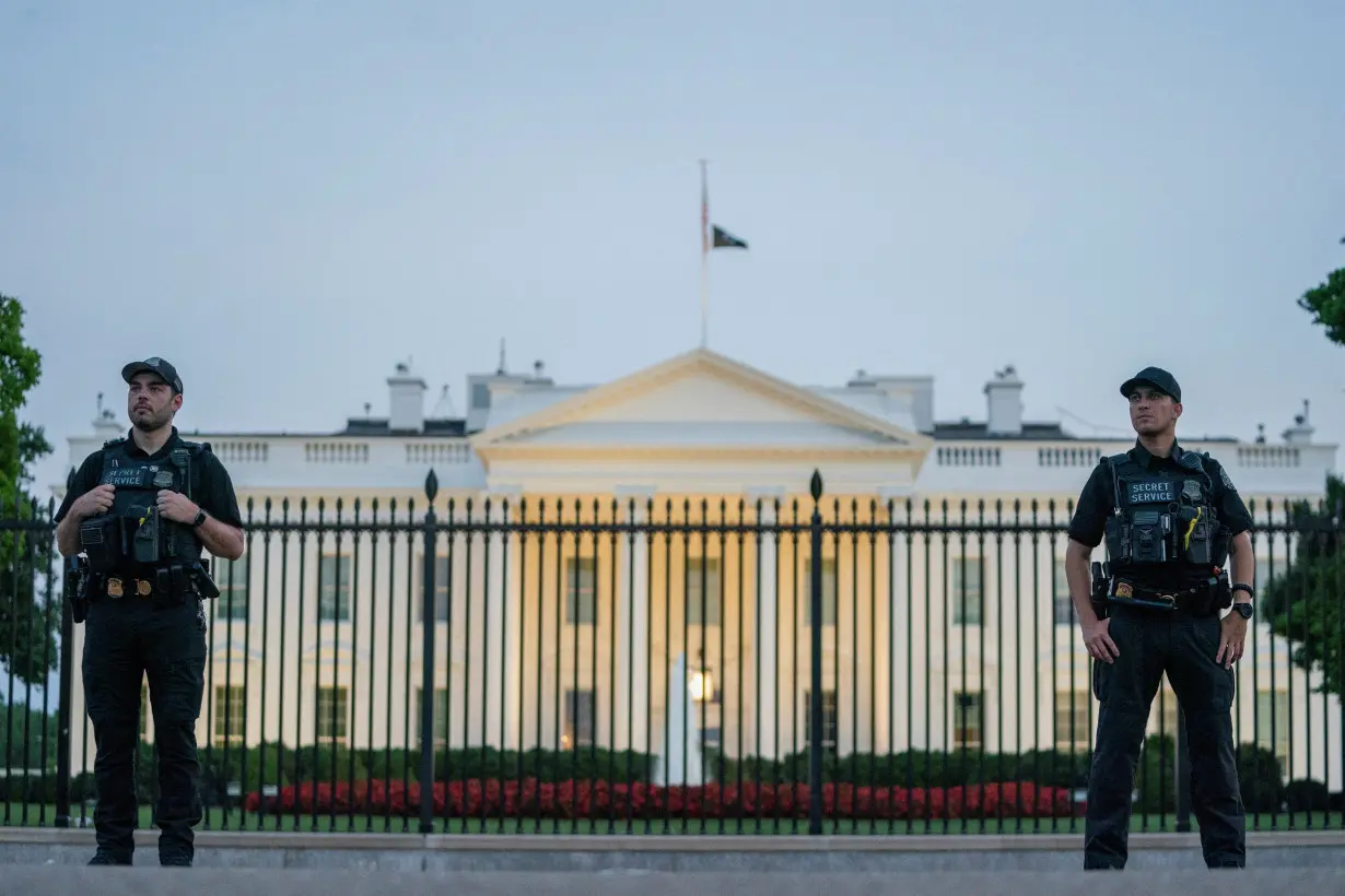 Security measures outside the White House following shooting at Former President Donald Trump's Rally