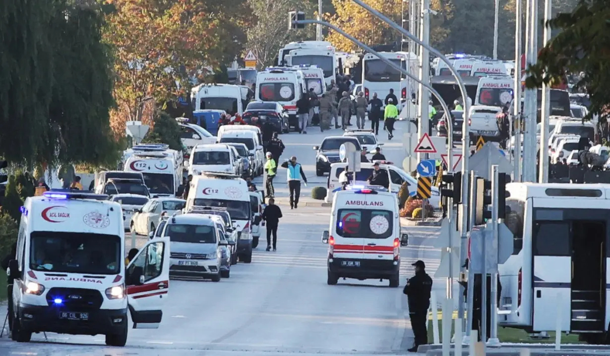 A general view of the entrance of the headquarters of Turkey's aviation company TUSAS in Ankara