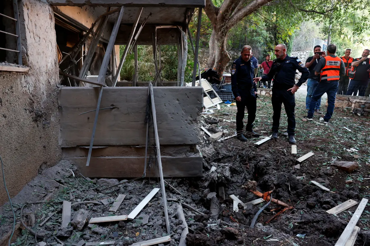 Aftermath of a projectile impact in Karmiel