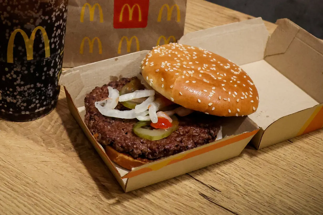 Illustration picture of McDonald's Quarter Pounder hamburger in New York