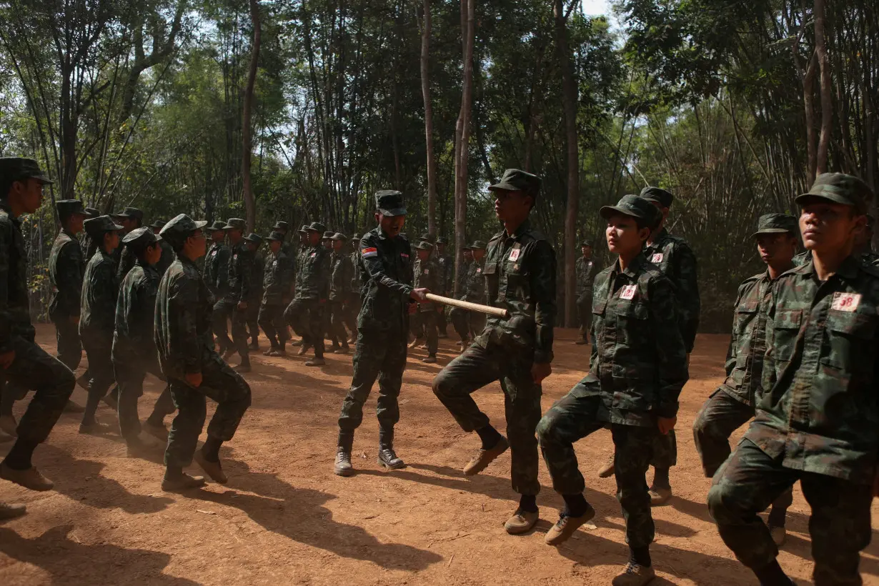 FILE PHOTO: New recruits of BPLA march during a training session at a camp in territory belonging to the KNLA in Karen State, Myanmar