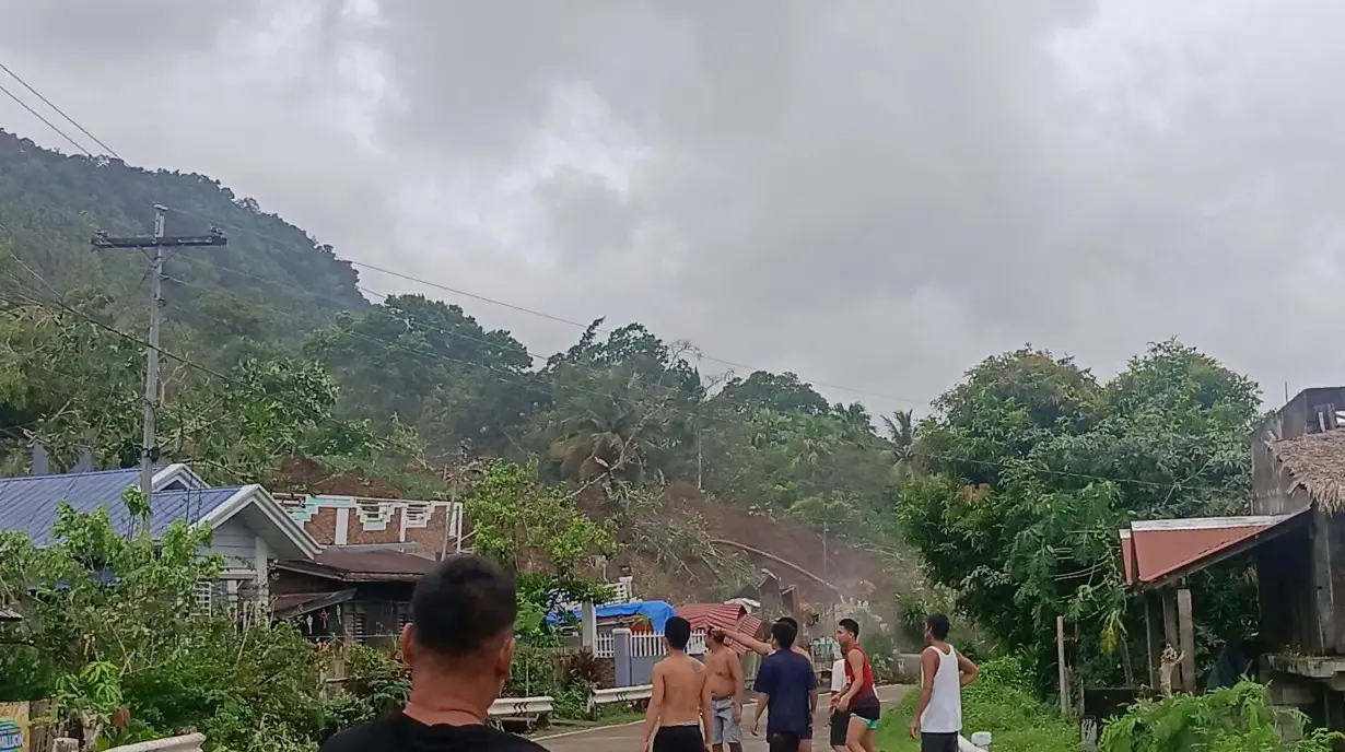 Landslide triggered by heavy rainfall, in Libon