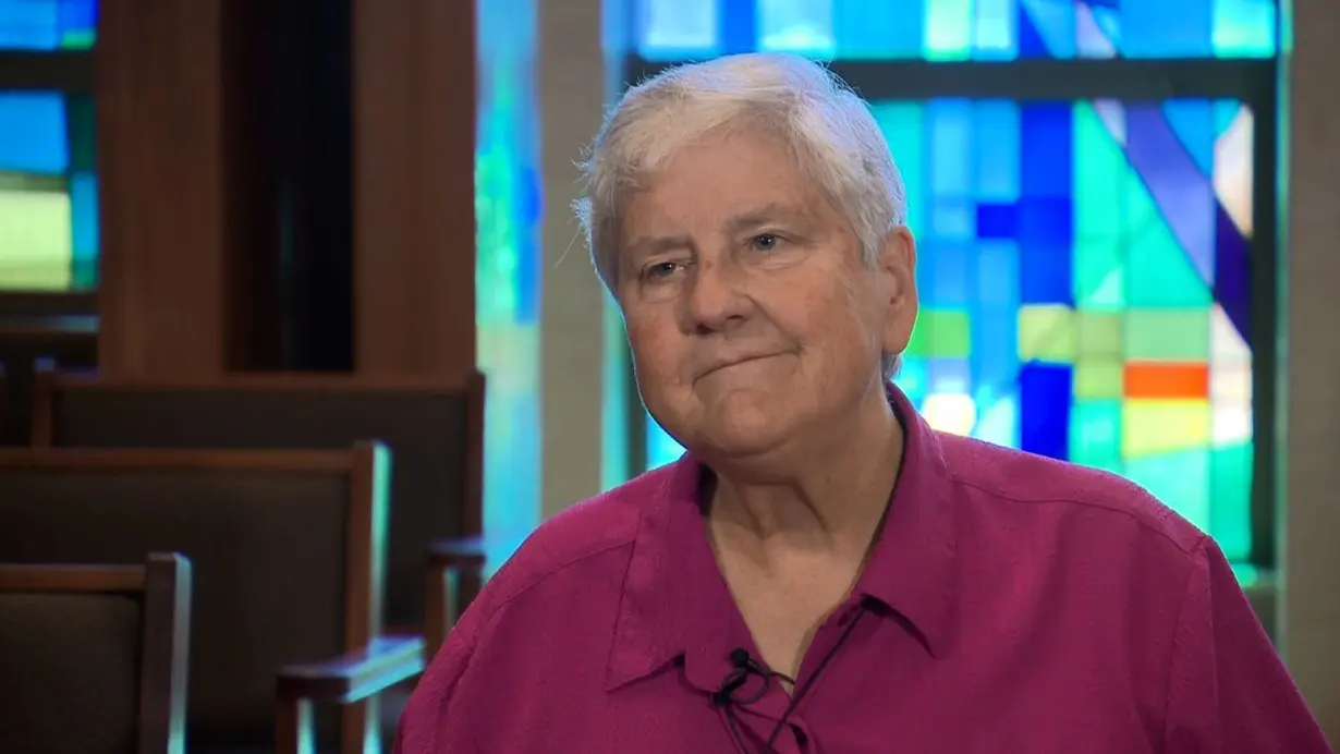 Sister Stephanie Schmidt speaks during an interview with CNN, in Erie, Pennsylvania.