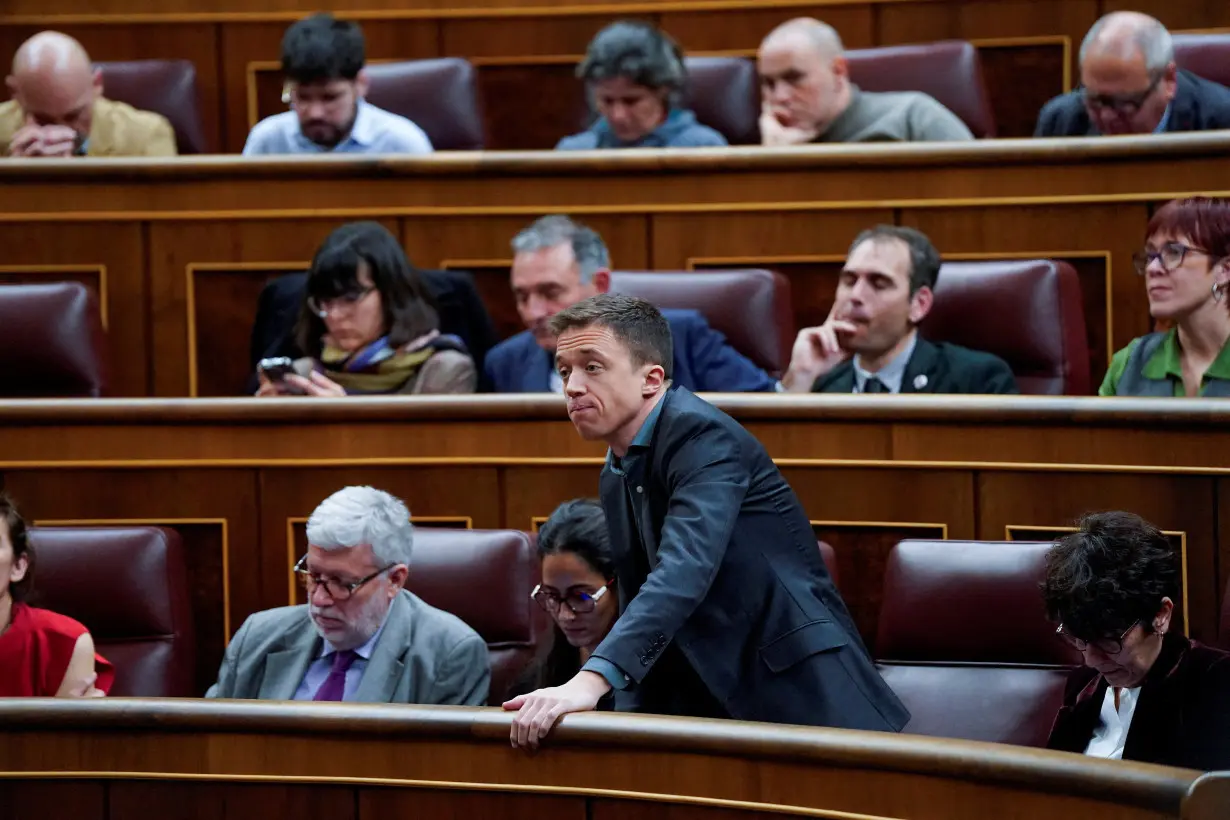 FILE PHOTO: Inigo Errejon pictured during a debate in parliament