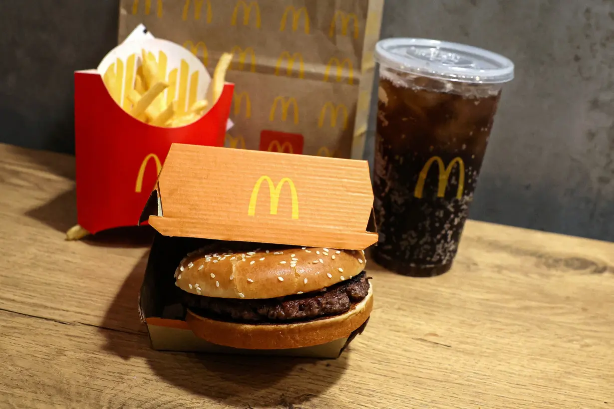 Illustration picture of McDonald's Quarter Pounder hamburger in New York