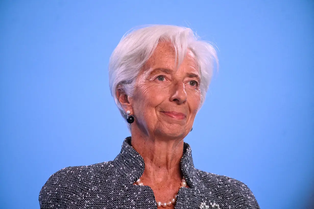 FILE PHOTO: ECB President Lagarde speaks to reporters following the Governing Council's monetary policy meeting, in Frankfurt