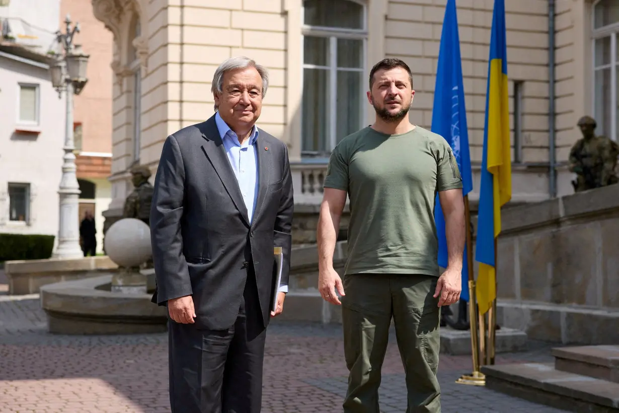 Ukraine's President Zelenskiy meets UN Secretary-General Guterres in Lviv