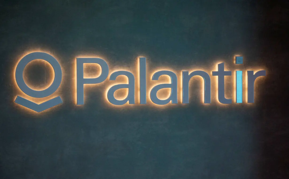 FILE PHOTO: Logo of U.S. software company Palantir Technologies is seen in Davos