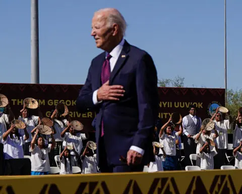 Biden apology for Indian boarding schools interrupted by Gaza war protester