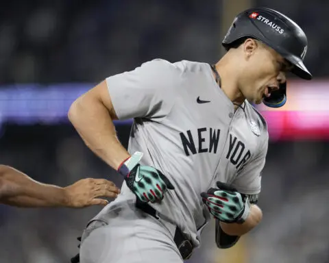 Once a kid in Dodger Stadium's seats, Giancarlo Stanton delivers again in LA, now at World Series