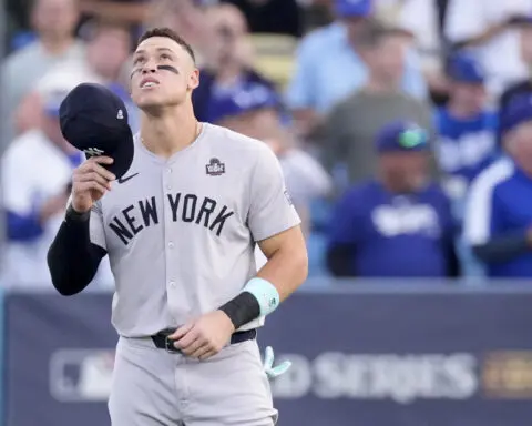 Aaron Judge is flailing in his first World Series, and the Yankees are sinking along with him