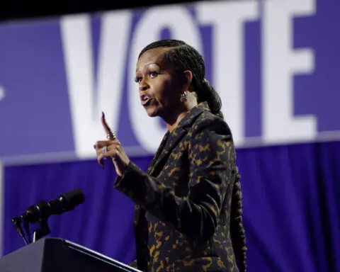 Michelle Obama makes passionate plea for women’s health while campaigning for Harris