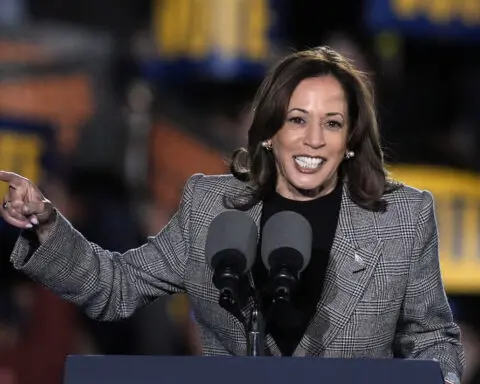 Harris is speaking at the same spot where Trump fanned anger on Jan. 6, 2021. Here's what happened