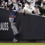 Yankee Stadium fan ejected for prying ball out of Mookie Betts' glove at World Series