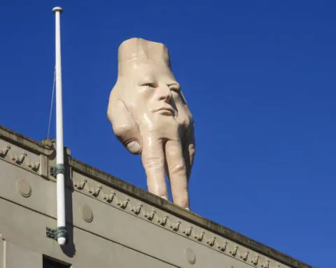 A New Zealand city waves goodbye to its 'disturbing' giant hand sculpture that many came to love