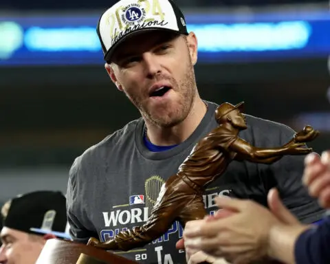 Baseball-Dodgers' Freeman caps difficult season with World Series MVP award